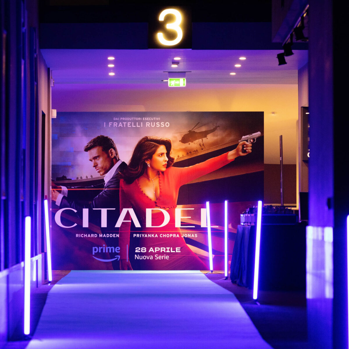 Citadel, the set up for the premiere we realized for Prime Video in Rome